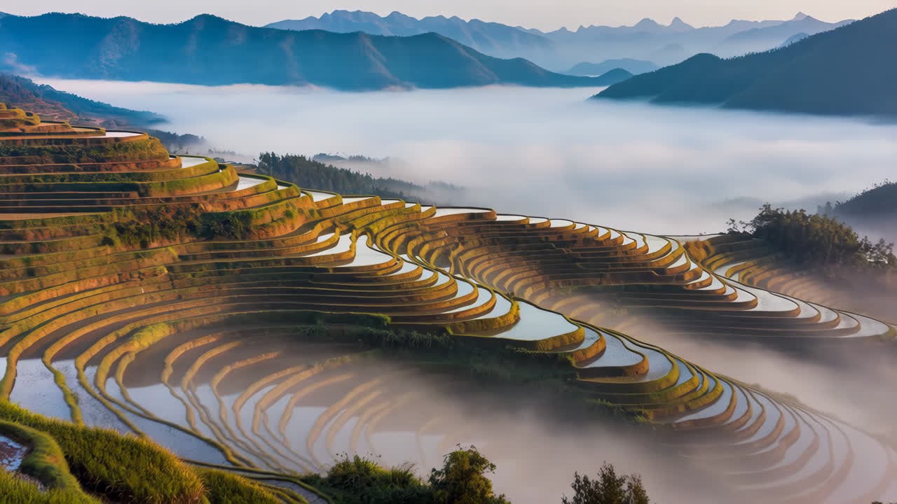 Scenic Rice Terraces in Yunnan, China