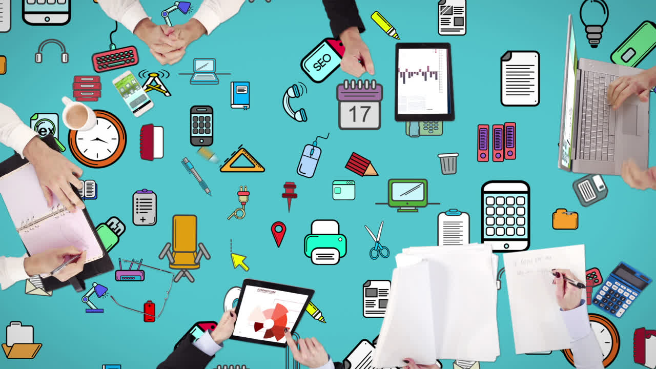 gente de negocios manos trabajando