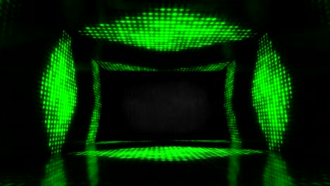 4k glowing stage green neon lights - loopable stock video