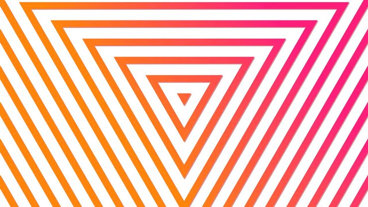 Geometric neon triangle abstract looping motion background pink yellow