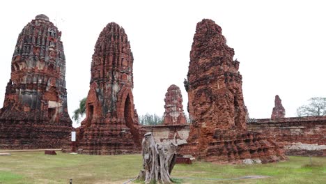 tourist walking through historic temple ruins