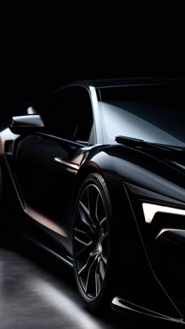 sleek sports car in a low-angle shot, highlighting its aerodynamic design and glossy finish