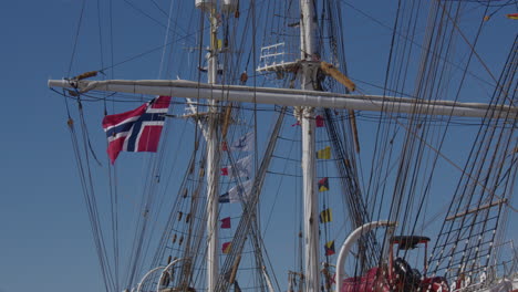 shot of the rigging of a tall ship at bergen