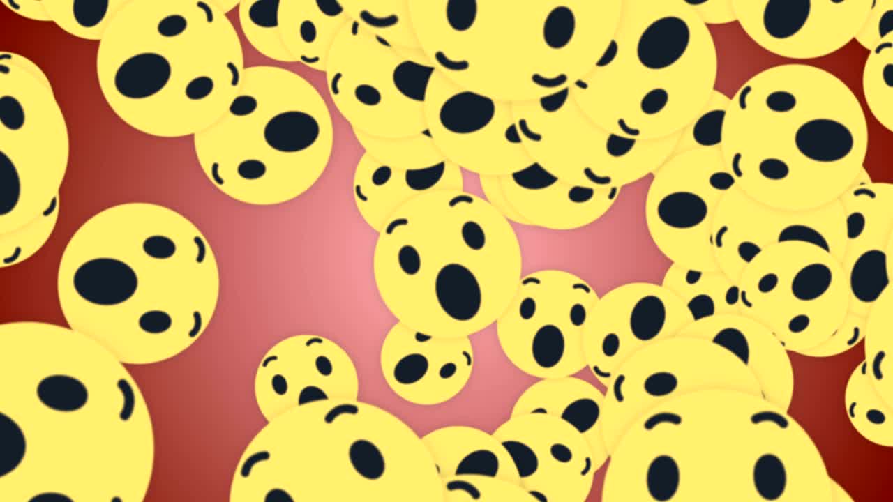 Animasi Tanda Emoji WOW, Rendering, Latar Belakang, dengan Saluran Alfa, Loop