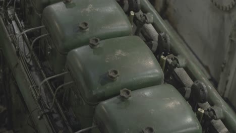 engine in the fishing boat compartment