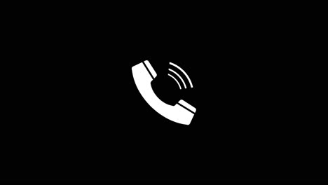 4k incoming call ring icon background green screen animation of phone call icon phone ring sign on