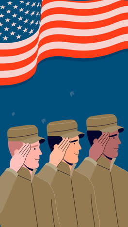 an animation of a flat veterans day instagram posts collection