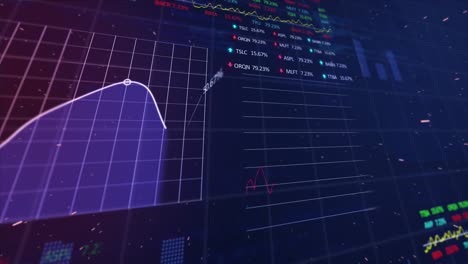 Animation-of-multiple-graphs-and-trading-board-against-abstract-background