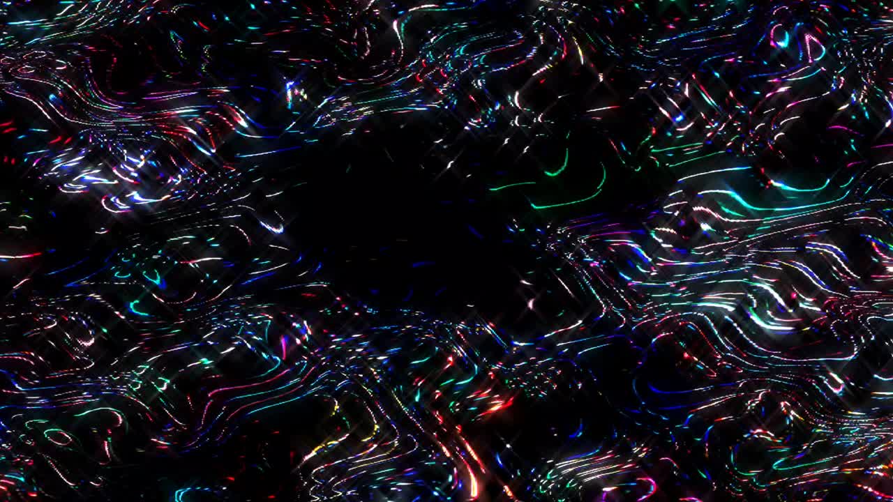 líneas brillantes que establecen el movimiento de la onda, color azul, sobre fondo negro