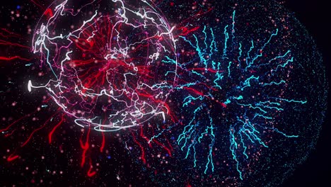 fondo abstractamente colorido con líneas brillantes y estrellas