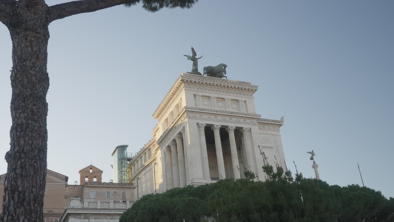 Side view of Monument to Vittorio Emanuele II in Rome, Italy