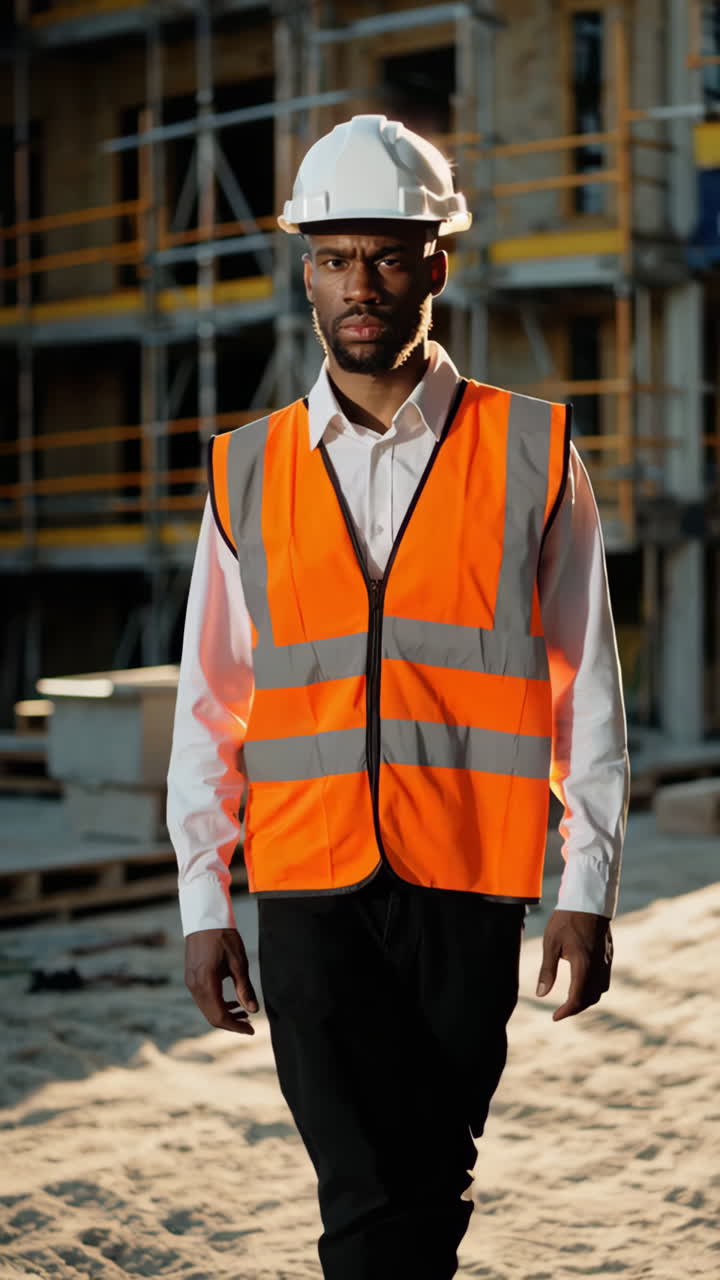 trabajador de la construcción en un sitio de construcción