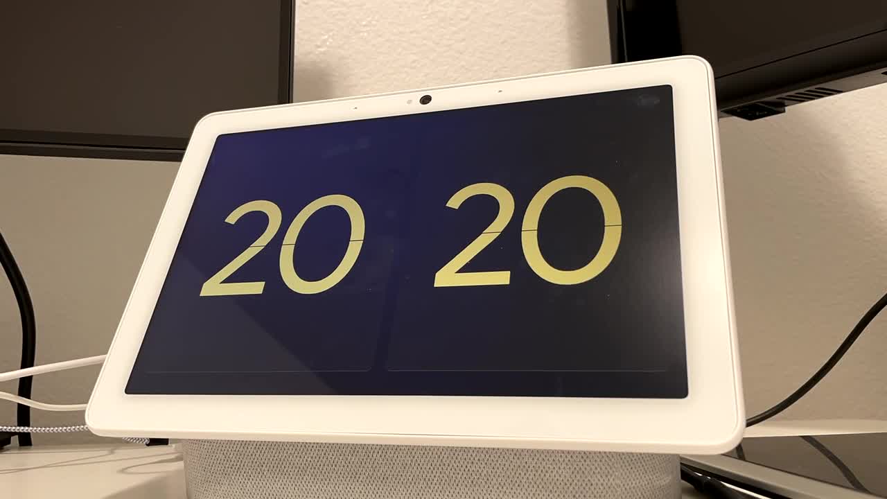 2019, 2020, 2021 años cambiantes en una pantalla digital