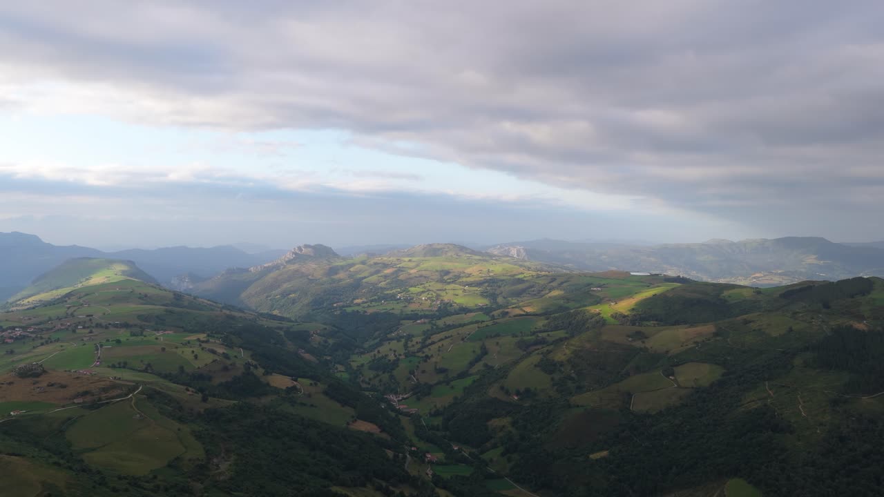 Cantabria mountains landscape changing light conditions