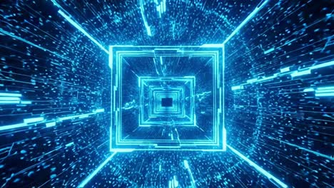 illuminating depths: a dynamic journey through a radiant digital tunnel of pulsating light and energetic motion, showcasing a futuristic visual experience