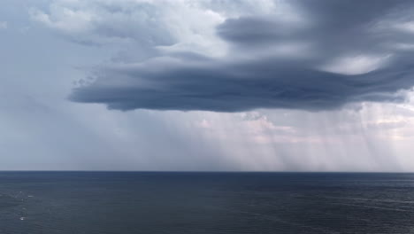 cloudy sky moving over the seascape. timelapse