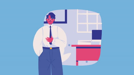 empresario trabajador personaje profesional animación