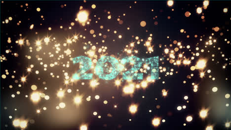 Animation-of-2021-text,-fireworks-and-glowing-stars