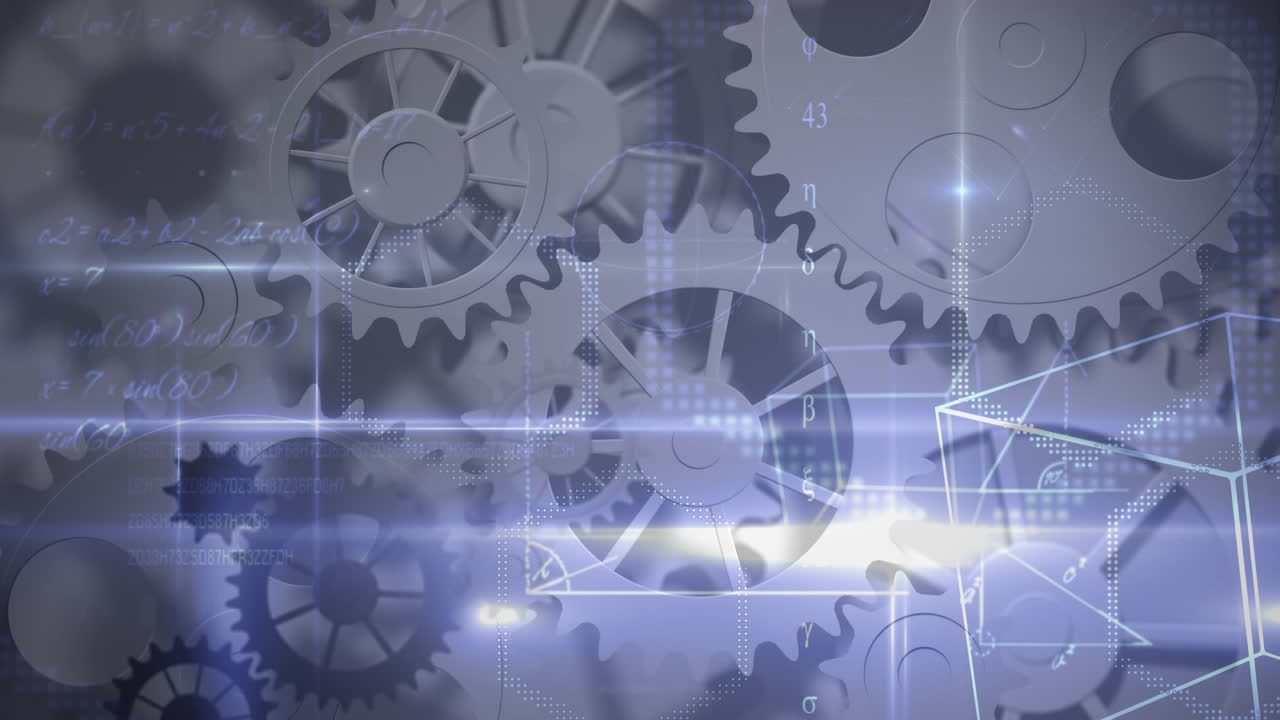 figuras y engranajes animados.