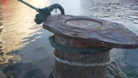 close-up of the ship's fastening iron when leaning