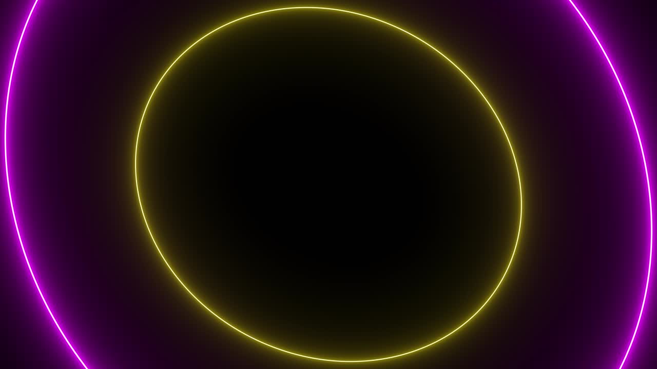 Sci-fi Neon circle tunnel. Abstract background with neon stars animation. 4k Glamour video template for fashion event. Seamless loop