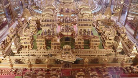 miniature-of-ancient-holy-golden-city-Ayodhya-from-different-angle-video-is-taken-at-Soni-Ji-Ki-Nasiya-Jain-Temple,-Ajmer,-Rajasthan,-India-on-Aug-19-2023