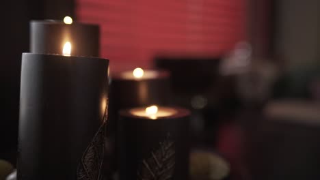 dark candles in a cozy interior