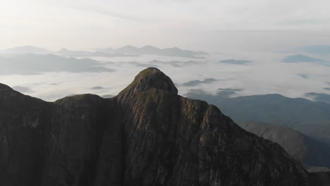 summit of the highest rainforest tropical mountain in brazilian south, pico paraná, brazil, south america