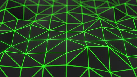 dark low poly displaced surface with green glowing lines