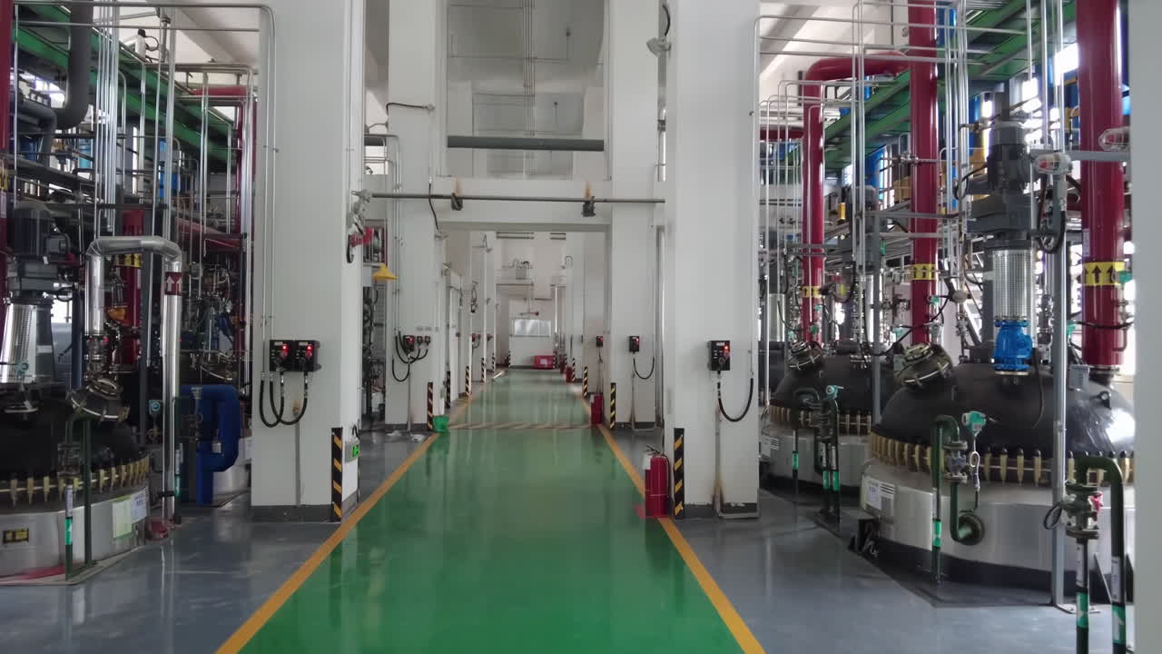 Industrial modern power plant interior with Modern equipment, large ...