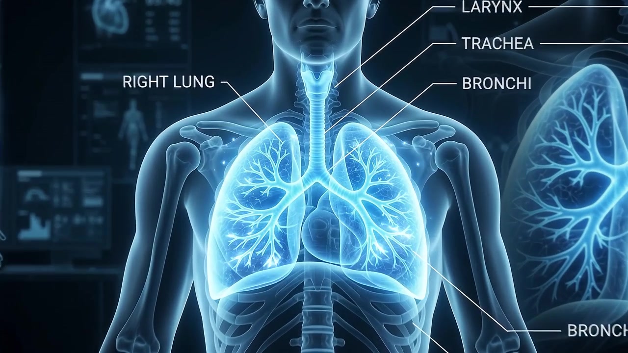 Animazione medica: Anatomia del sistema respiratorio umano
