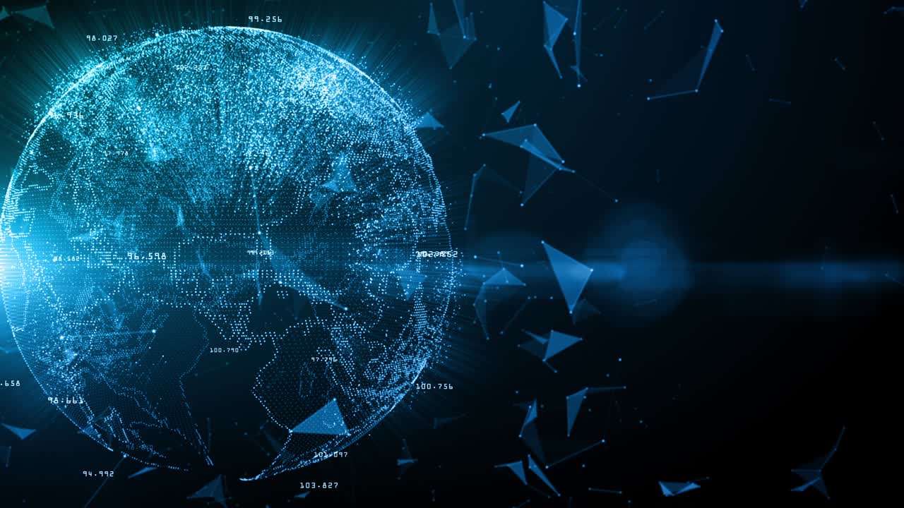 tecnología de conexión de datos de red, red digital y concepto de seguridad cibernética, red global de conexión de alta velocidad 5g. elemento de la tierra proporcionado por la nasa. bucle sin costuras.