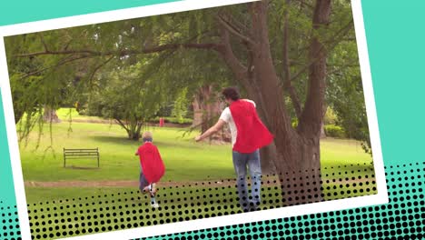 padre e hijo superhéroes
