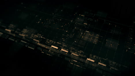 advance data matrix, telemetry and encrypt numbers simulation user interface display in cyber space abstract de-focus environment background