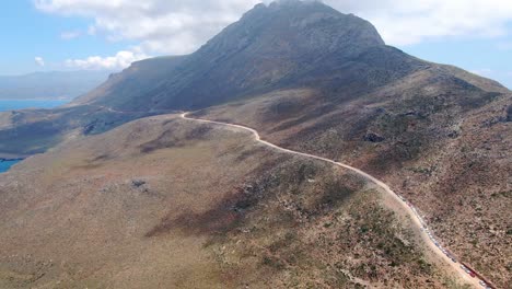 Road-in-mountains-at-Crete,-Greece