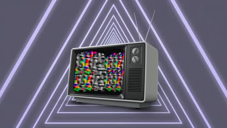 old television and triangles