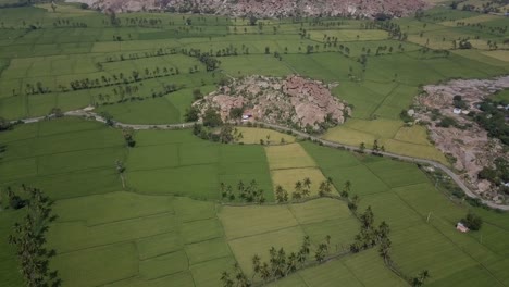 aerial: hampi landscape in india