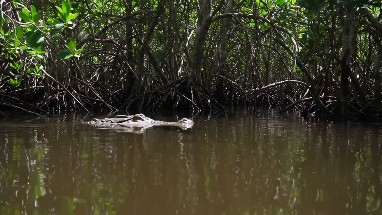 Crocodile in a Mangrove Swamp