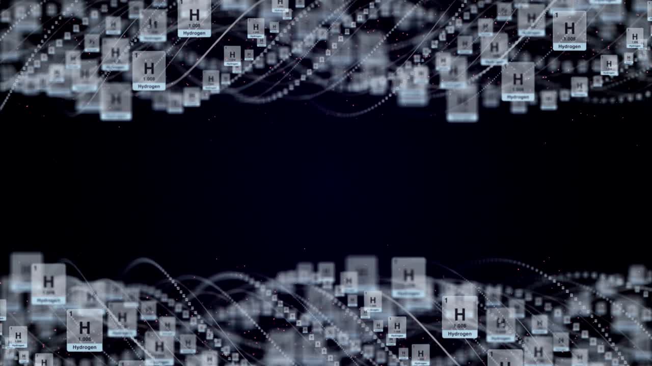 la molécula de hidrógeno, la animación, el renderizado, el fondo, el bucle