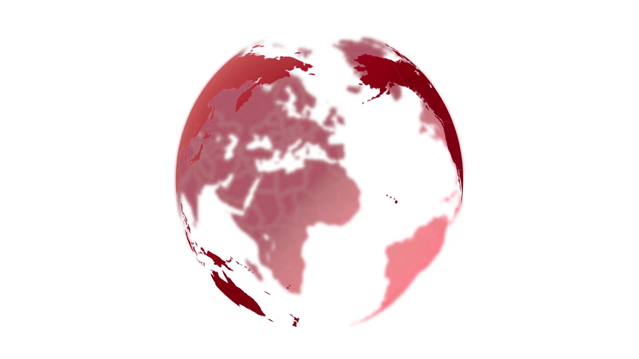 Red Globe Showing Continents