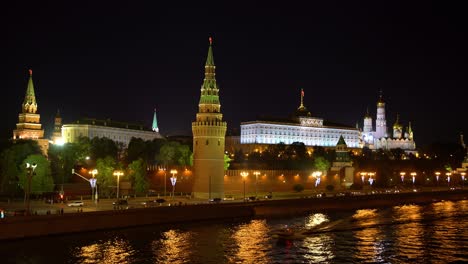 moscow, night view of the kremlin.