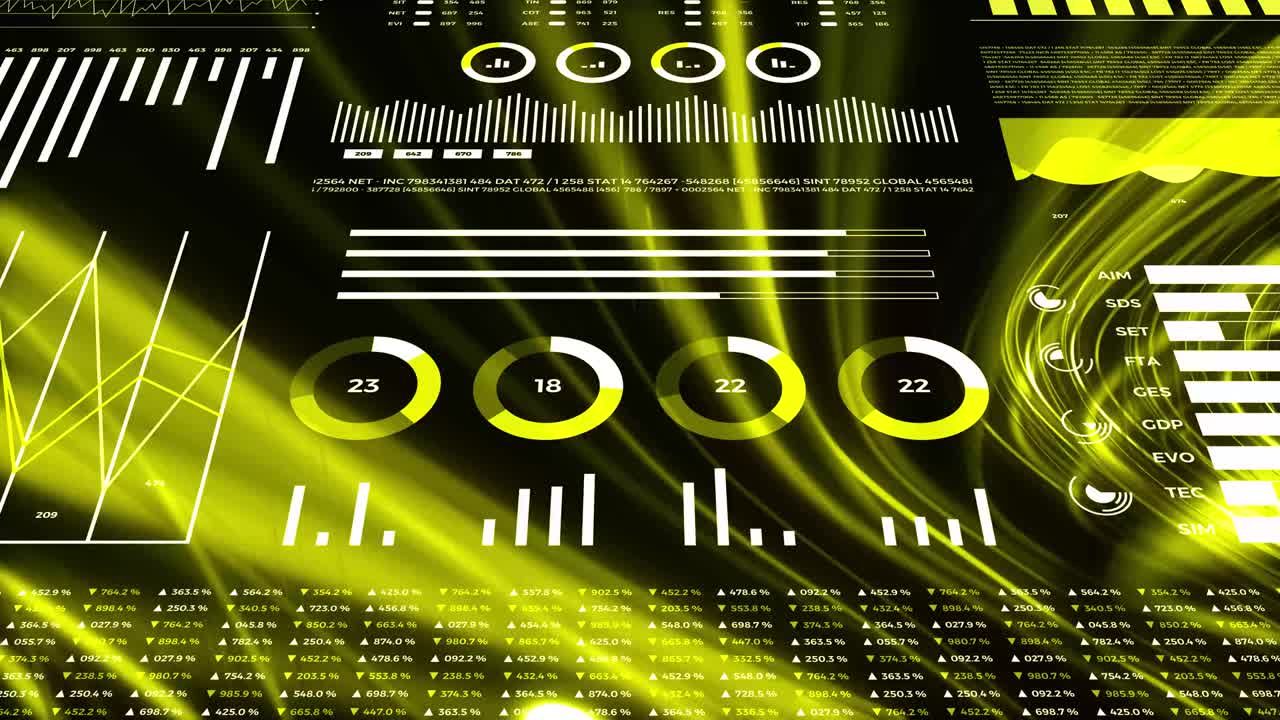 datos y estadísticas de informes, animación con diagramas gráficos.