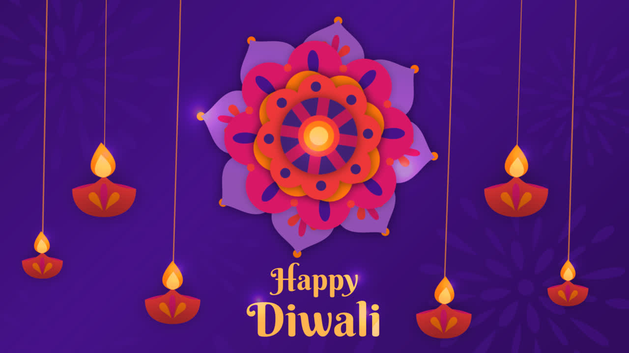 una animación de un fondo de diwali en estilo de papel