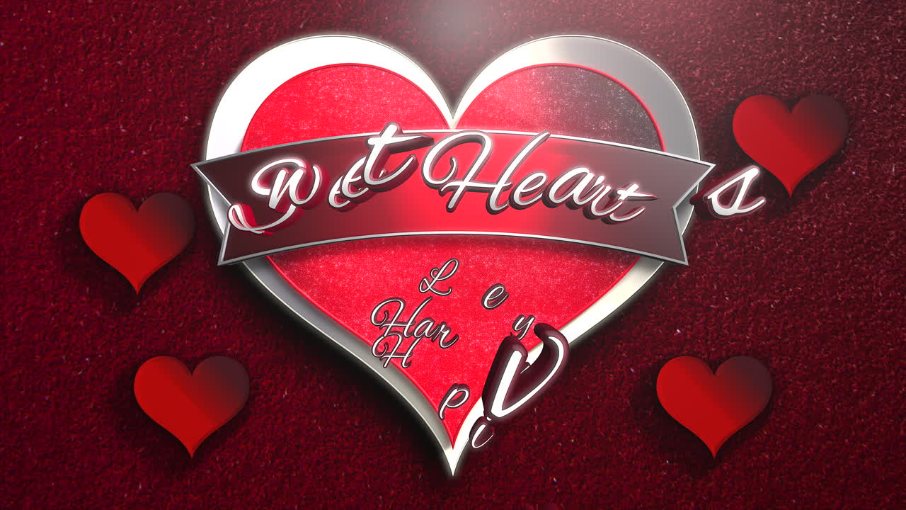 발렌타인 데이 12에 달콤한 하트 텍스트 및 모션 로맨틱 하트