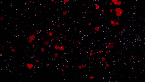 fondo de corazones, día de san valentín cayendo corazón rojo en el fondo. santo valentín tarjeta de felicitación diseño de movimiento