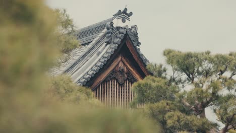 traditional roof of a temple architecture in kyoto, japan