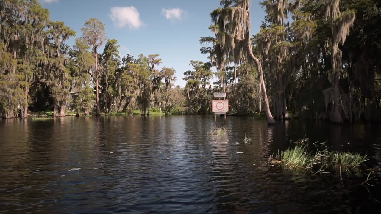 플로리다 주 클레르몬트에 있는 민네하하 호수 한가운데서 촬영한 4k 시네마틱 드론 비디오