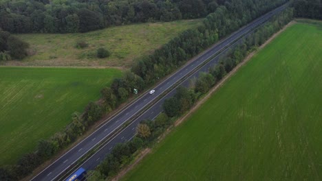 Cars-And-Lorries-Along-A2-Road-In-England