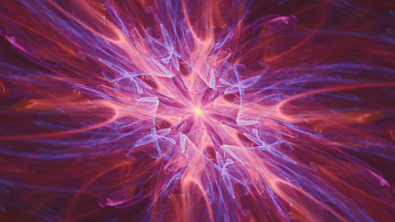 fantasía visual de giros de colores hipnóticos, éxtasis abstracto fractal ciclo sin fin de renovación de la vida y reciclaje de flujo de energía, despertar espiritual, intrincados flujos patrones geométricos de mandala