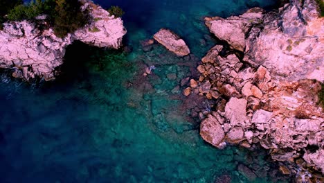 Very-clear-Ionian-sea-near-the-coast-of-Ksamil,-Albania